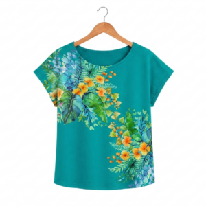 Blusa Acuarela Floral Aguamarina – Arte Exclusivo de Eva Passi