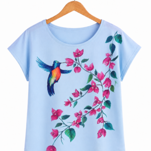 Blusa Colibrí y Sanitaritas - Arte exclusivo de Erika Etcheverry