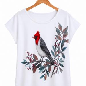 Blusa Cardenales en Navidad - Arte exclusivo de la artista Karina Garcete